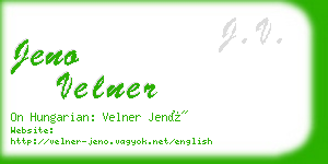jeno velner business card